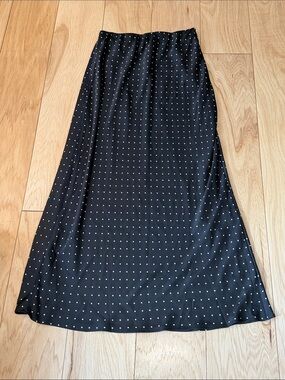Promesa Black Polka Dot Maxi Skirt